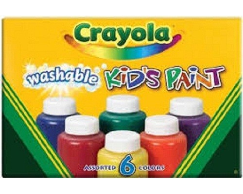 Crayola 6ct Wahable Paint 2oz .